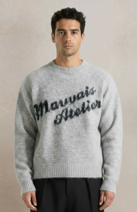 Atelier Oversized Brushed Knit Jumper in Grey