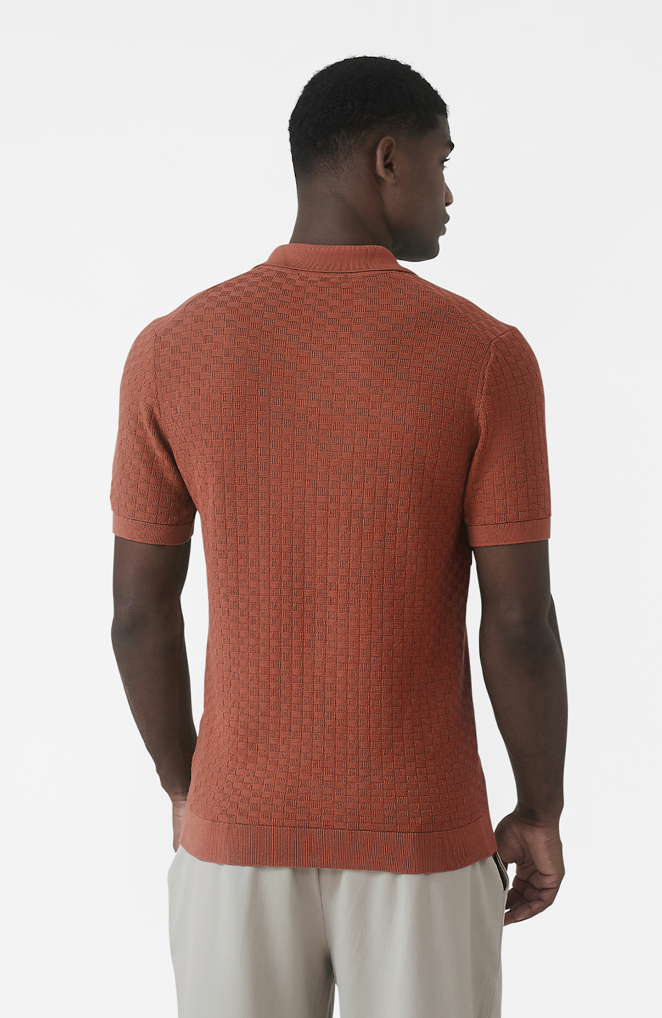 Nerano Slim Knit Polo in Canyon