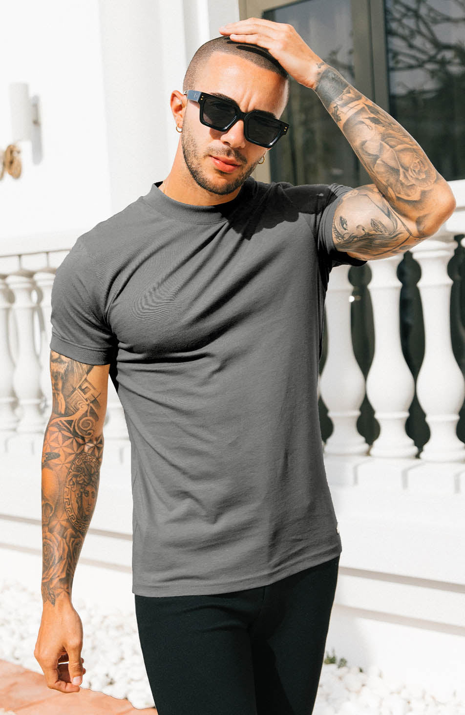 Signature Slim Tee in Dark Grey