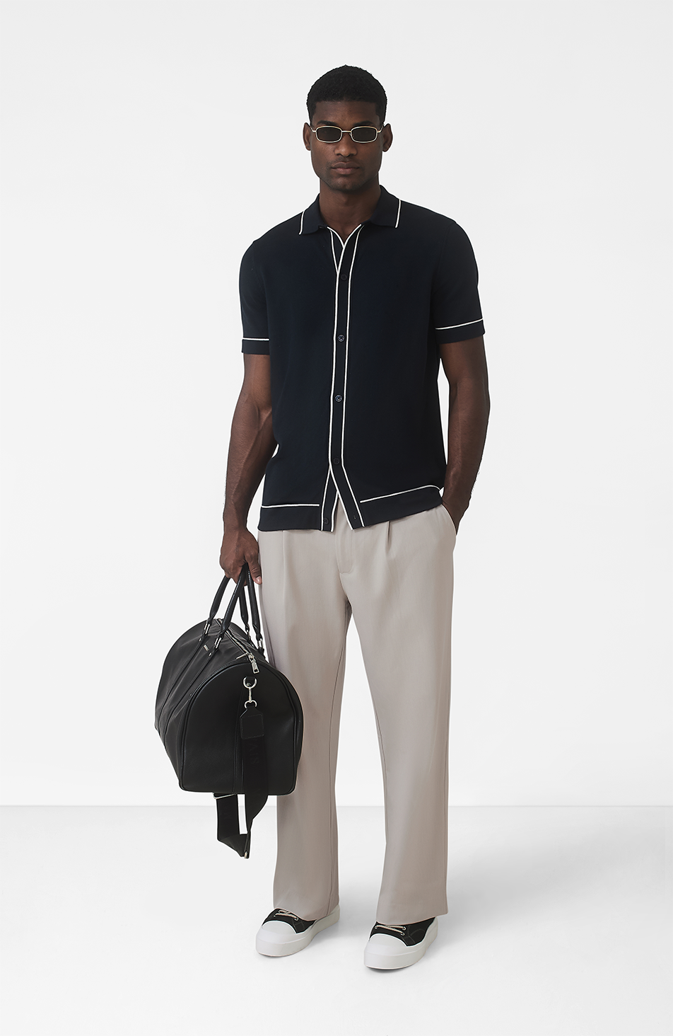 Luciano Knit Shirt in Navy