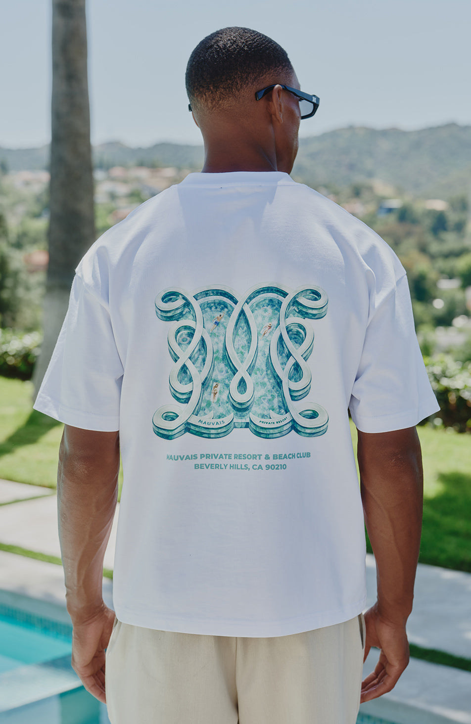 Poolside Monogram T-Shirt in White